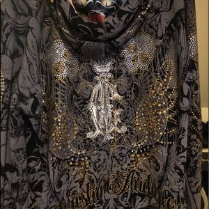 Christian Audigier Black panther men’s hoodie